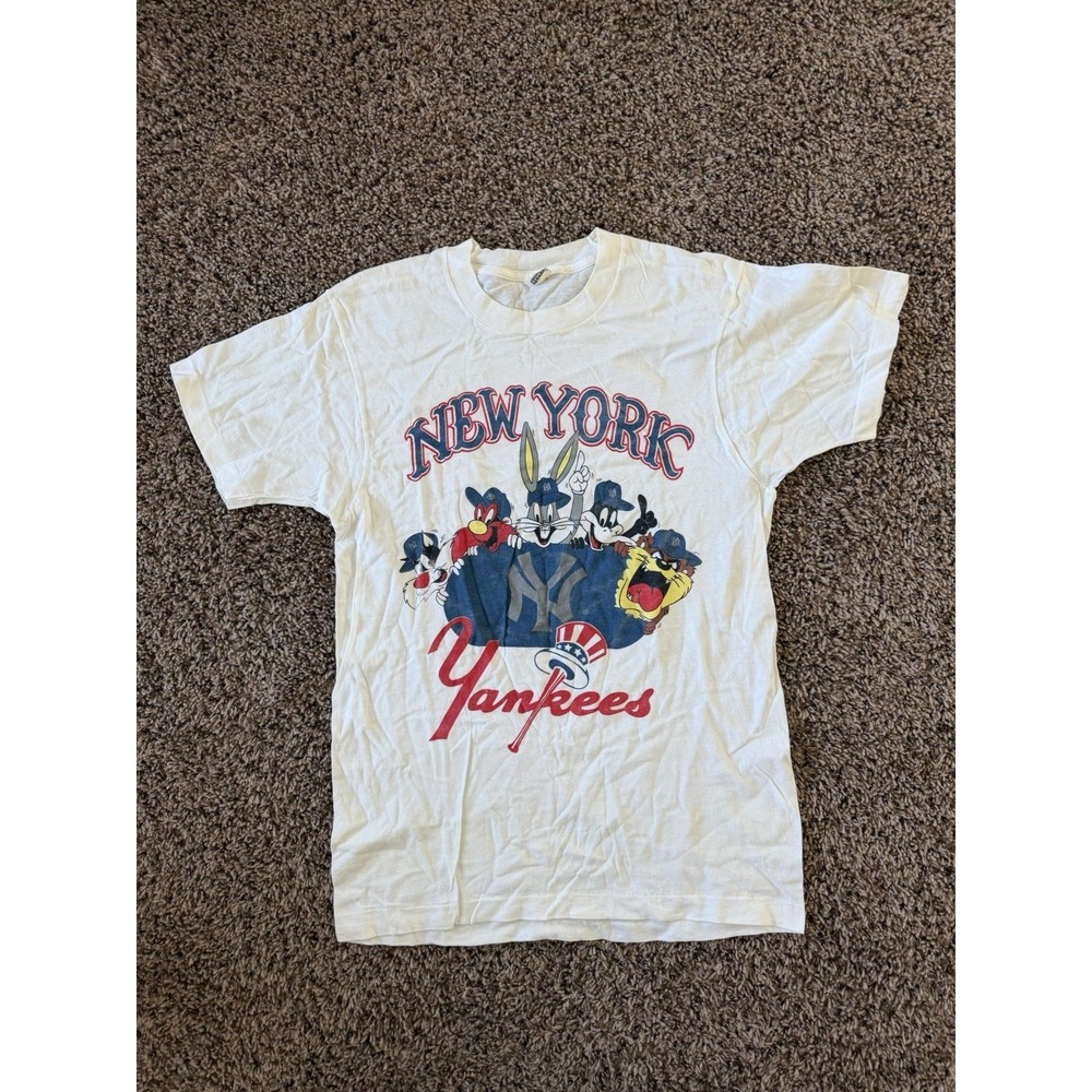 Vintage 90s Looney Tunes New York Yankees Shirt Screen Stars L Men's